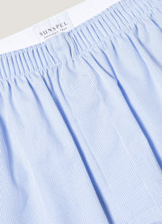 Men's Classic Boxer Short in Light Blue Micro Gingham