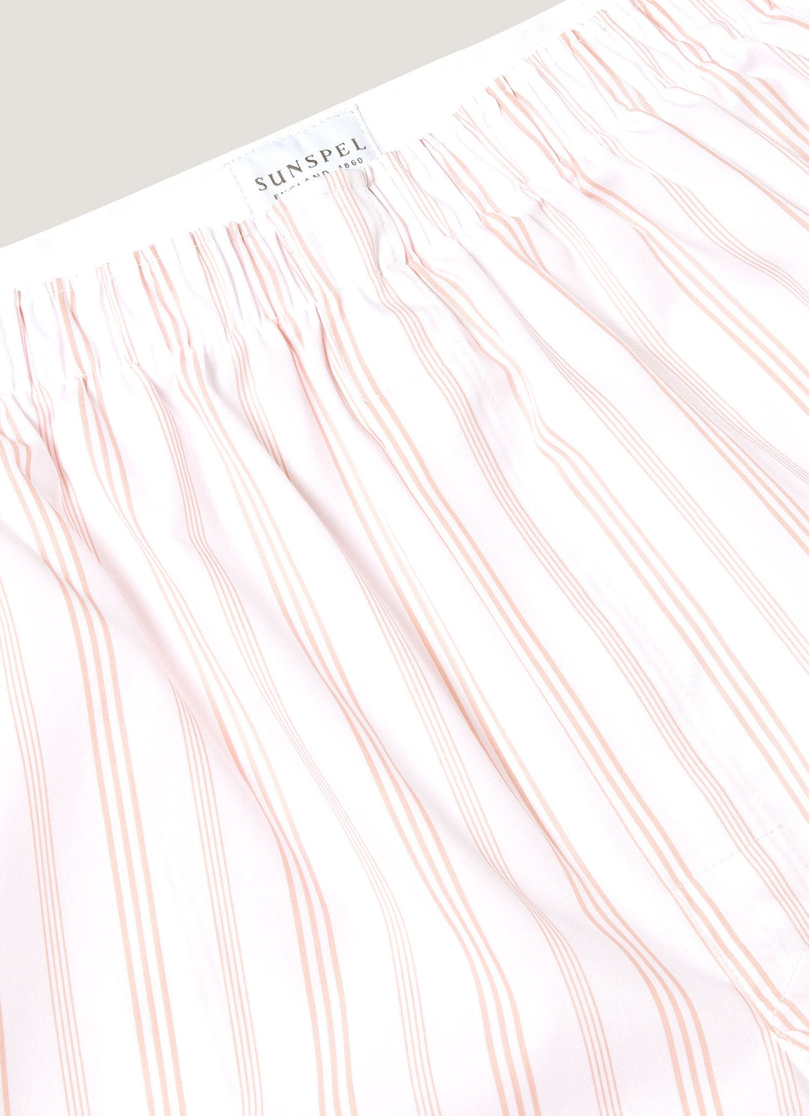 Men's Classic Boxer Shorts in Pale Pink Stripe