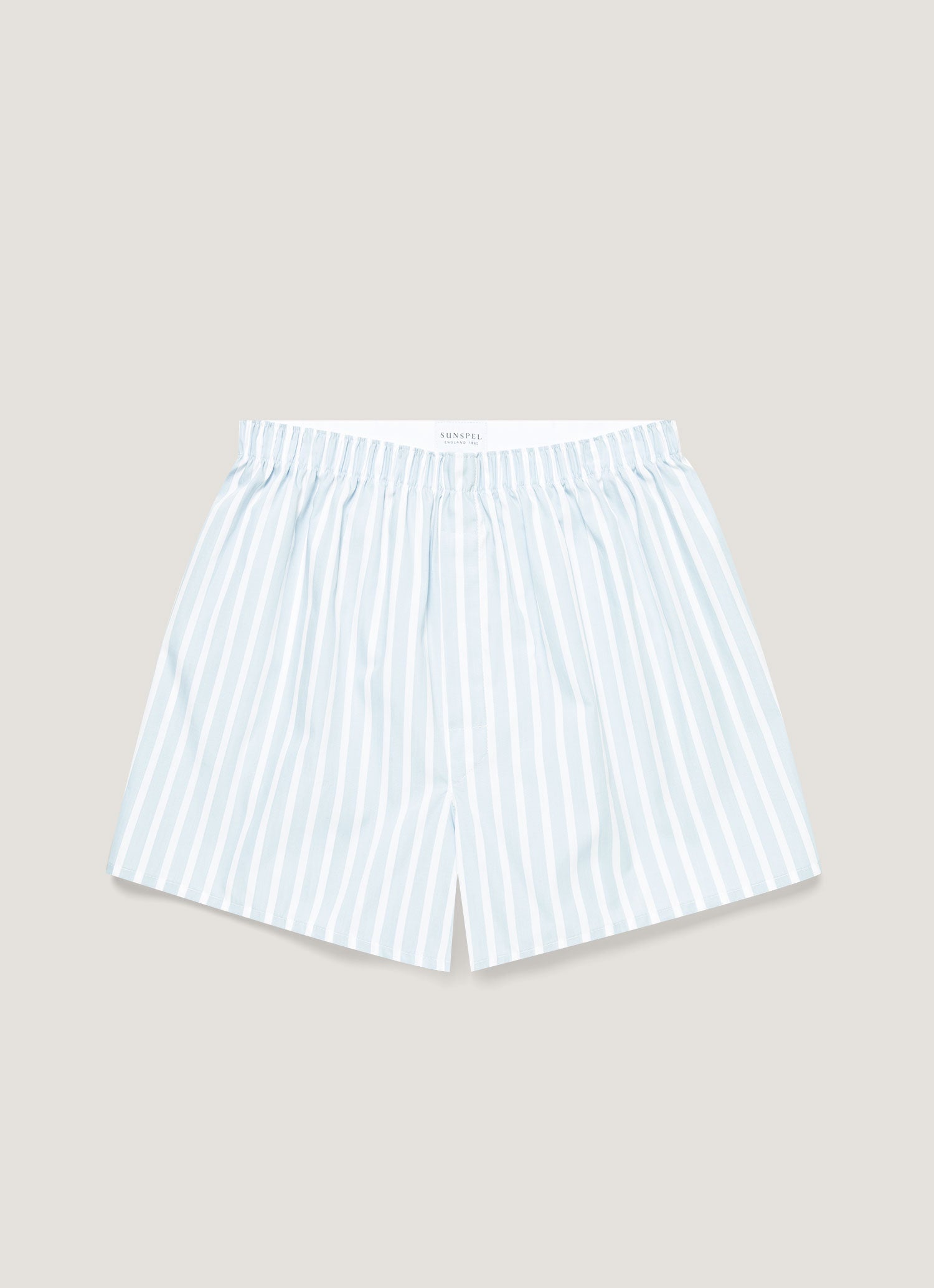 Men's Classic Boxer Shorts in Sky Blue/White