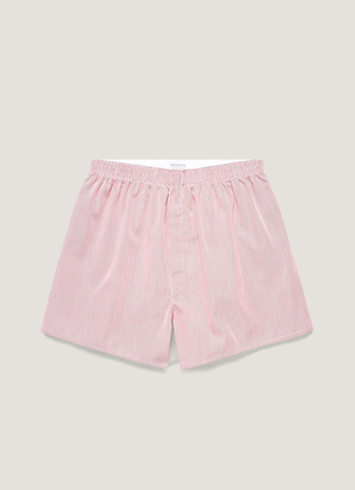 Men's Classic Boxer Shorts in Red Micro Gingham