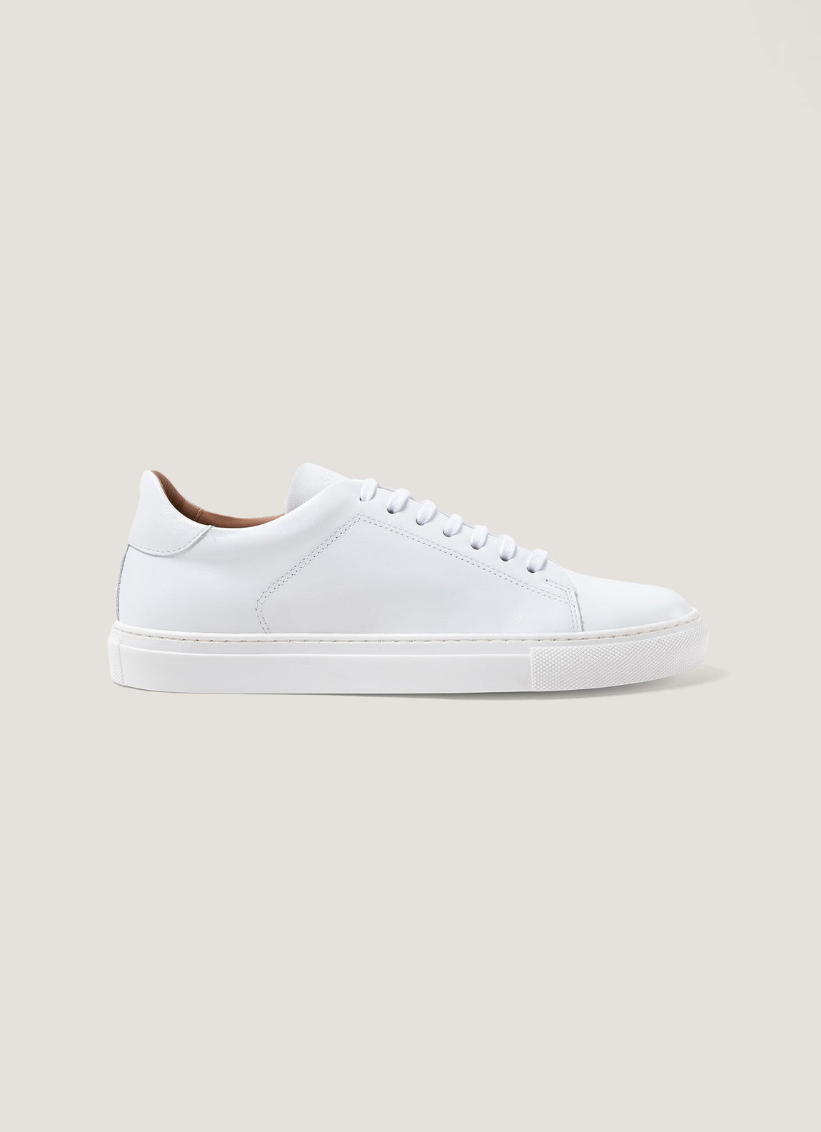 Men's Leather Tennis Shoe in White