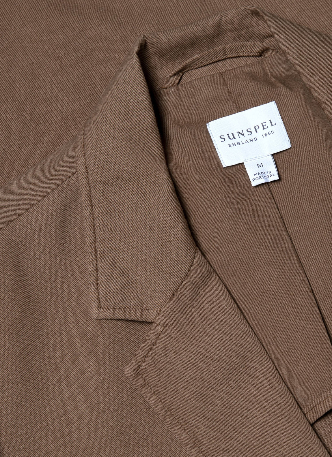 Men's Cotton Linen Unstructured Blazer in Dark Tan