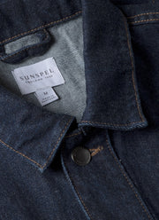 Men's 13oz Japanese Denim Jacket in Rinse Wash Denim