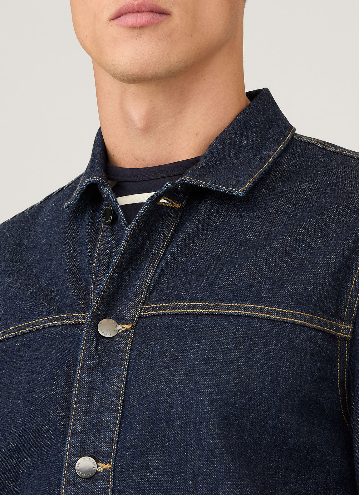 Men's 13oz Japanese Denim Jacket in Rinse Wash Denim