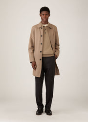 Men's Lambswool Polo Shirt in Sandstone