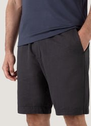 Men's Cotton Linen Drawstring Short in Charcoal