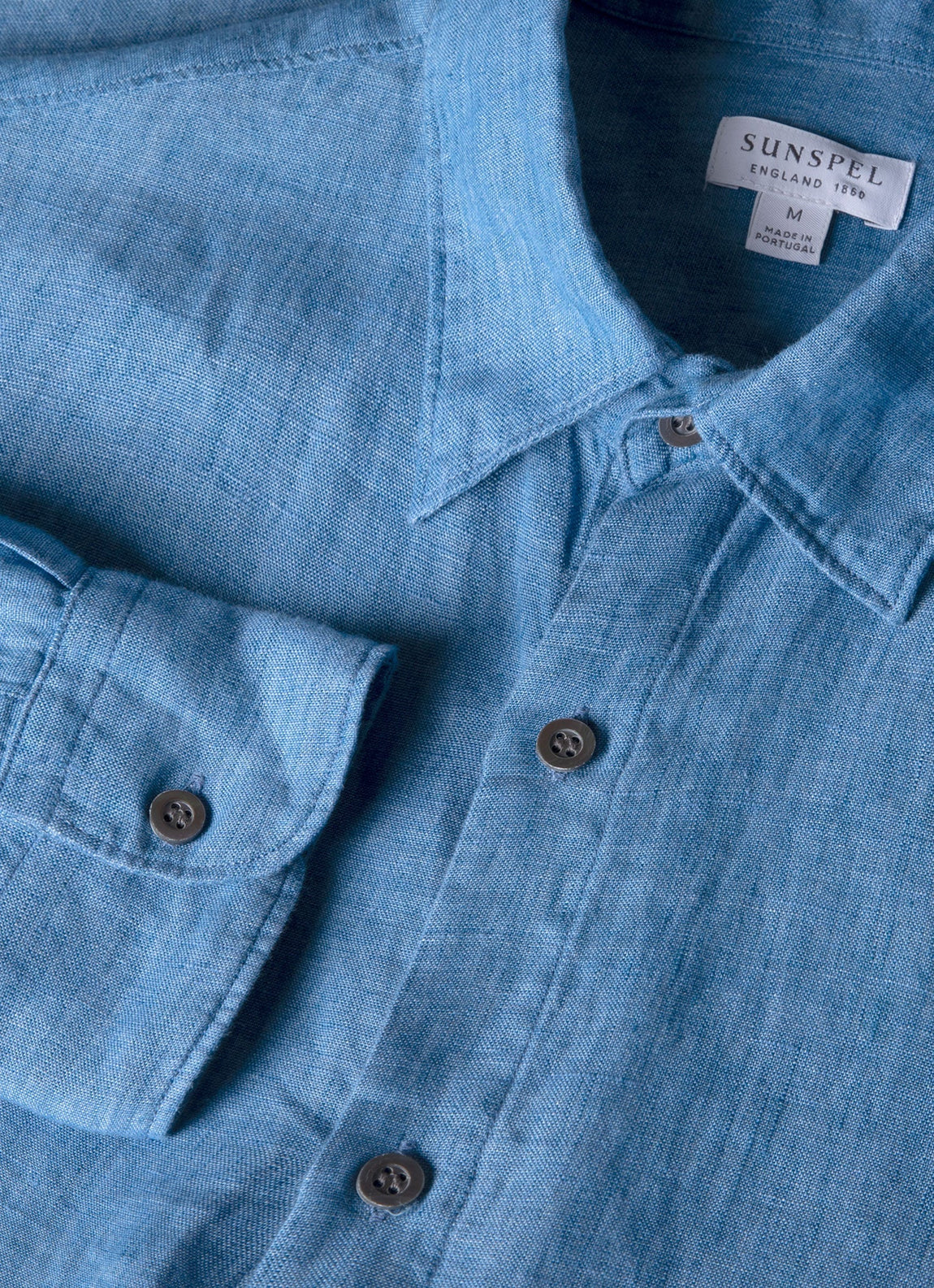 Men's Linen Shirt in Cool Blue