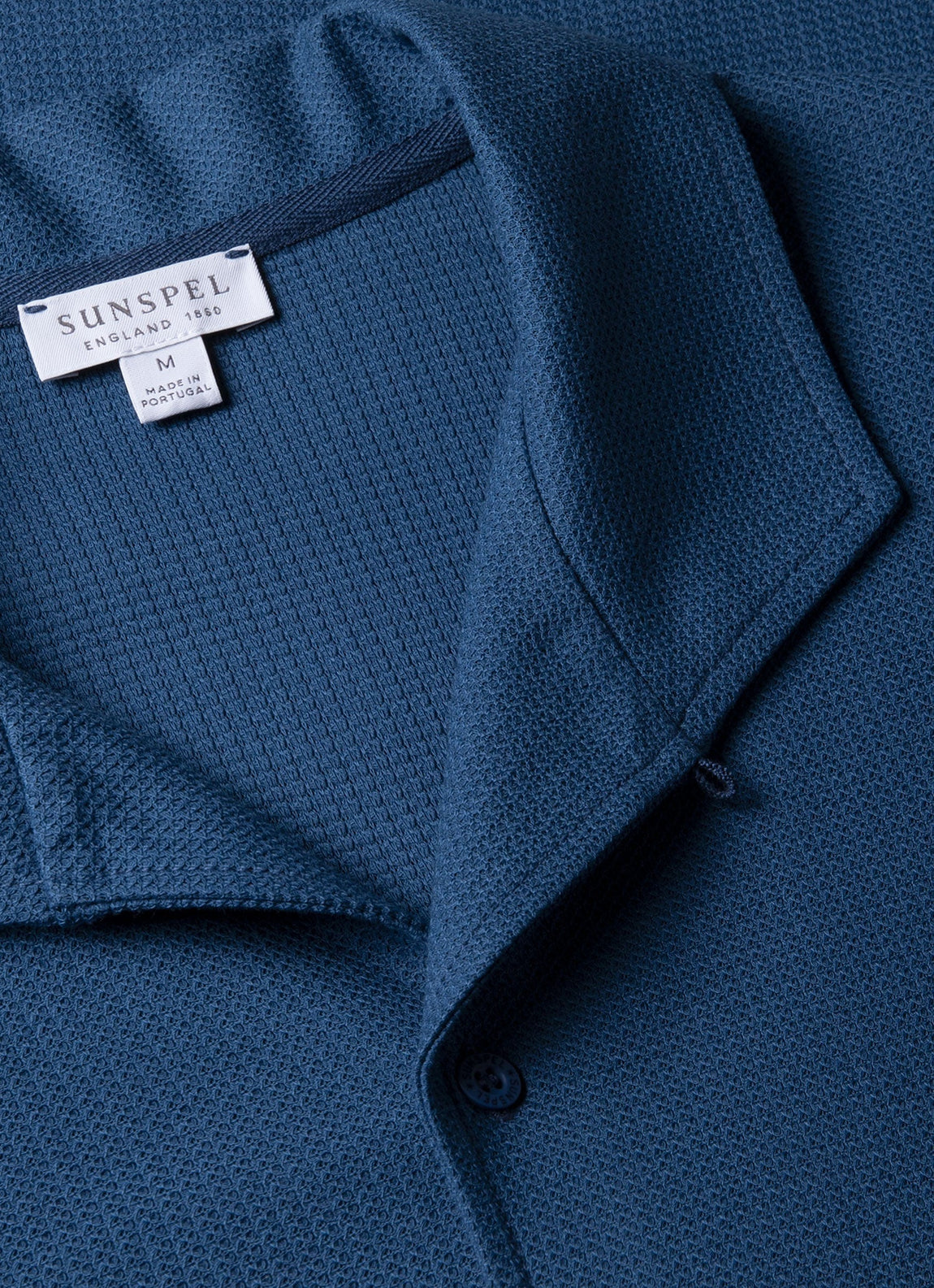 Men's Short Sleeve Textured Jersey Shirt in Soft Denim