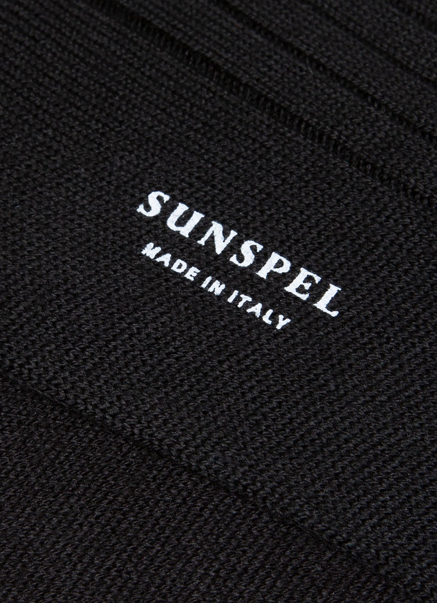 Merino Wool Rib Socks - Black