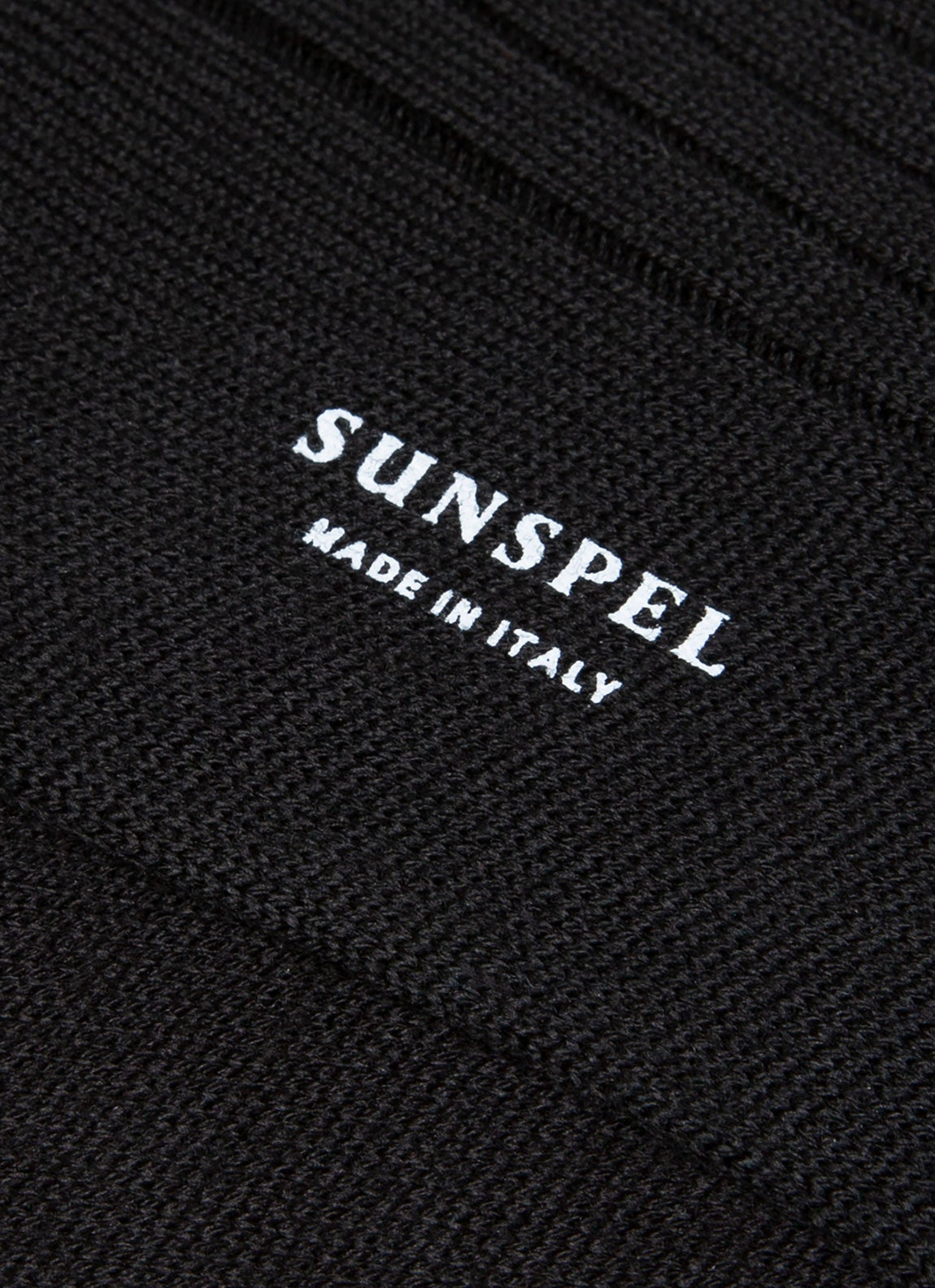 Merino Wool Rib Socks - Black