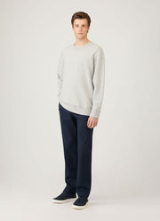 Men's Oversized Loopback Sweatshirt in Light Grey Melange