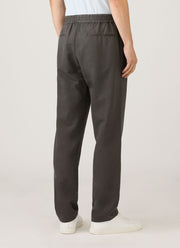 Men's Cotton Linen Drawstring Trouser in Charcoal