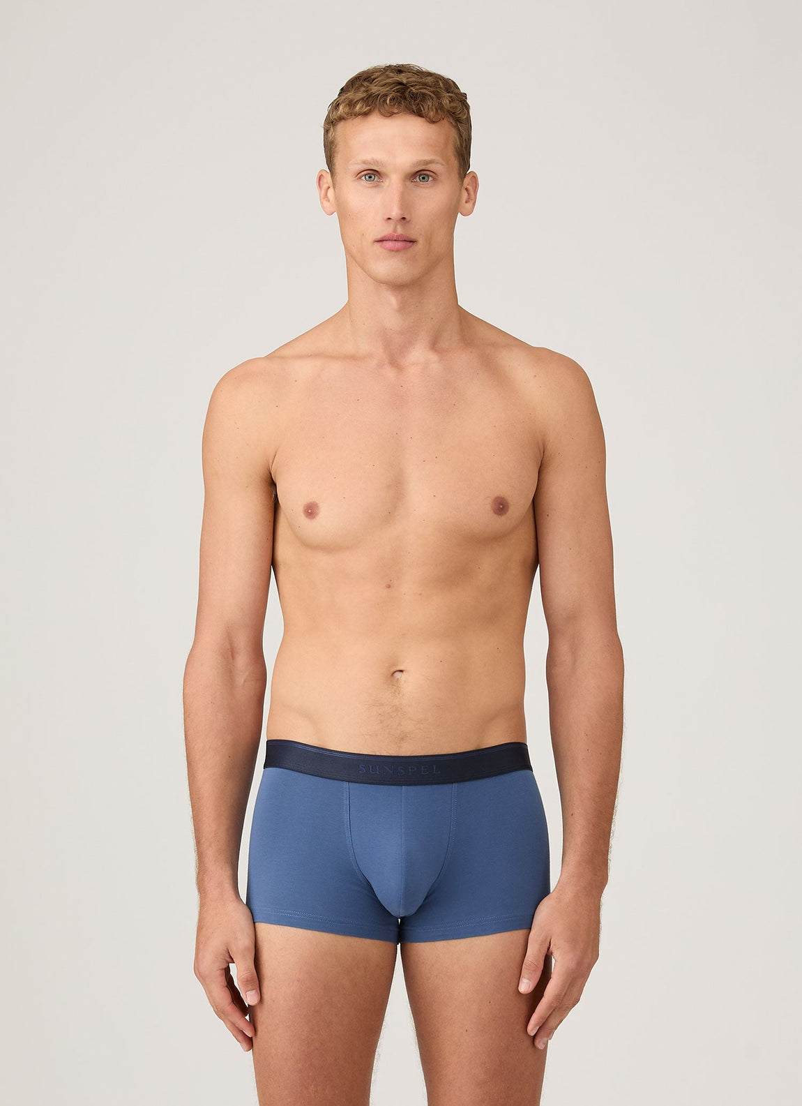 Men's Stretch Cotton Trunks in Atlantic Blue