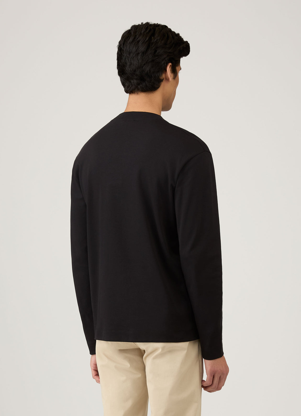 Men's Long Sleeve Heavyweight T-shirt in Black