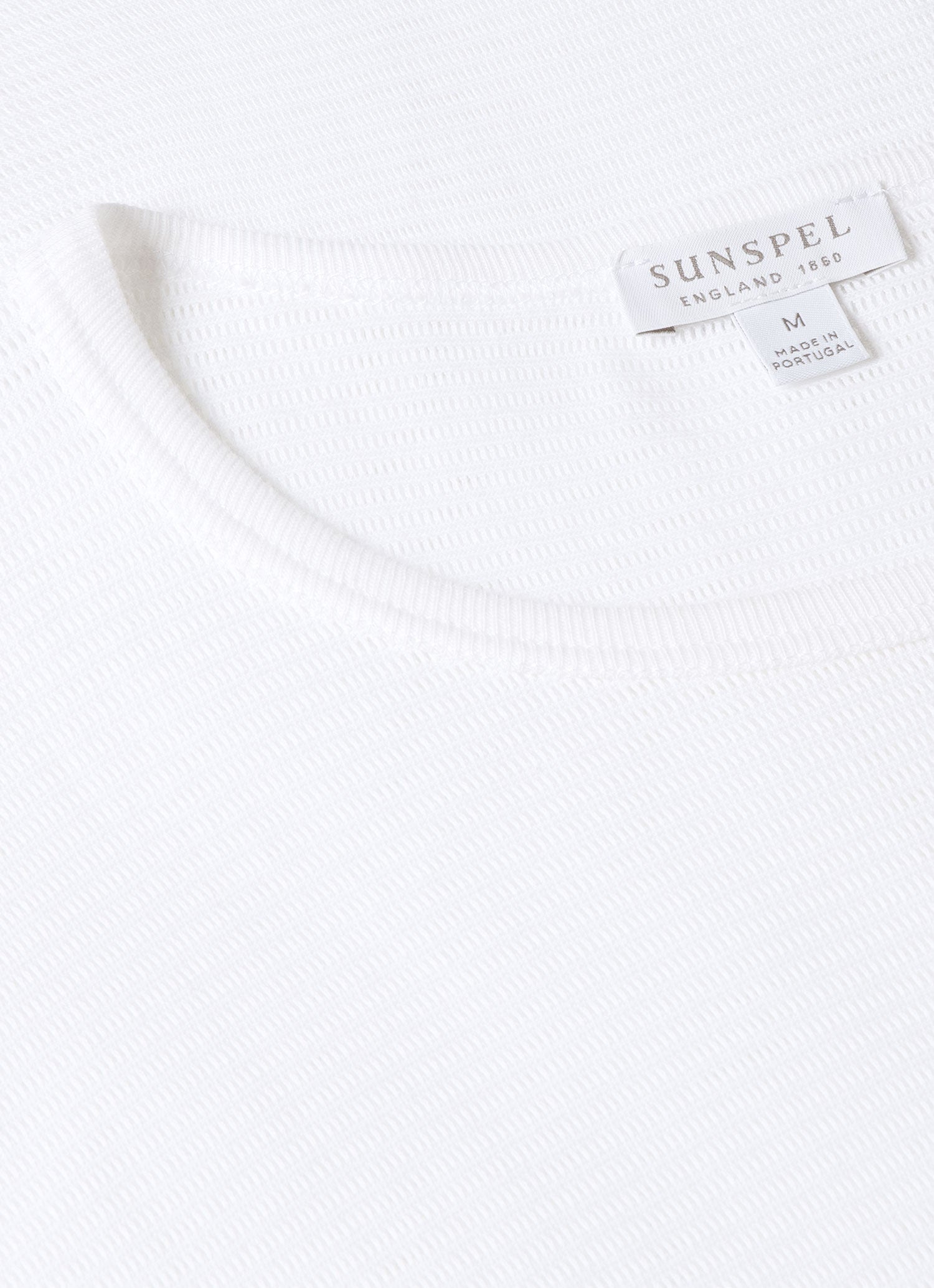 Men's Cellular Cotton Underwear T-shirt in White