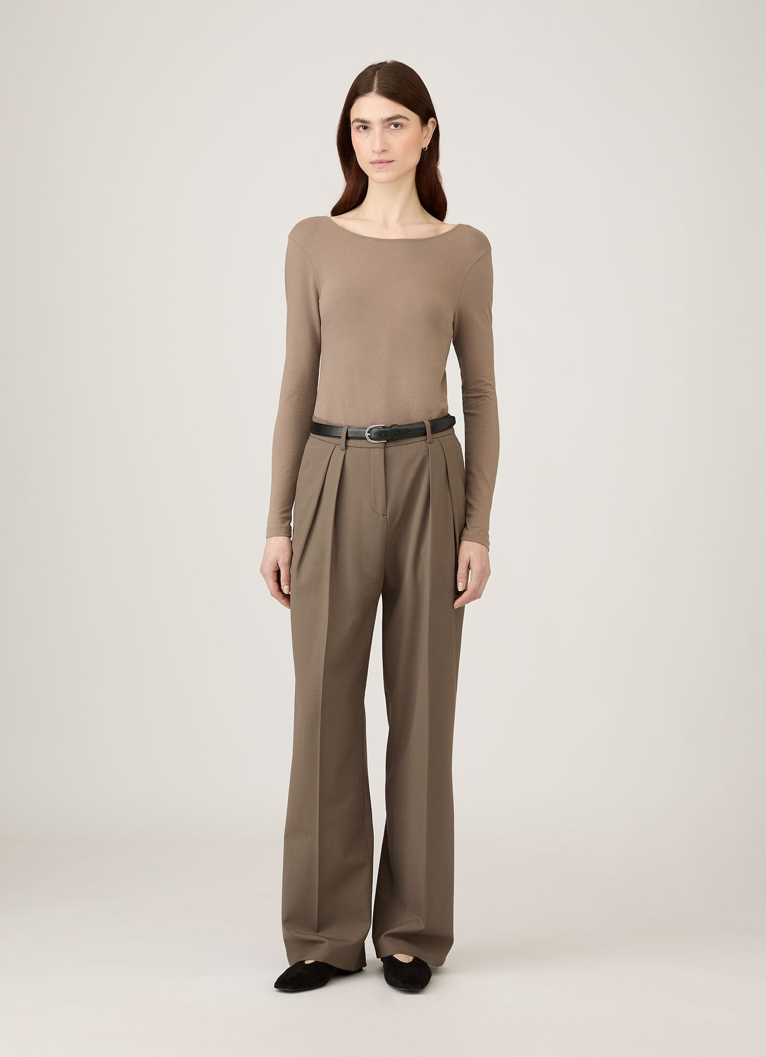 Women's Stretch Cotton Scoop Back Top in Cedar