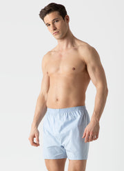 Men's Long Cut Classic Boxer Short in Plain Blue