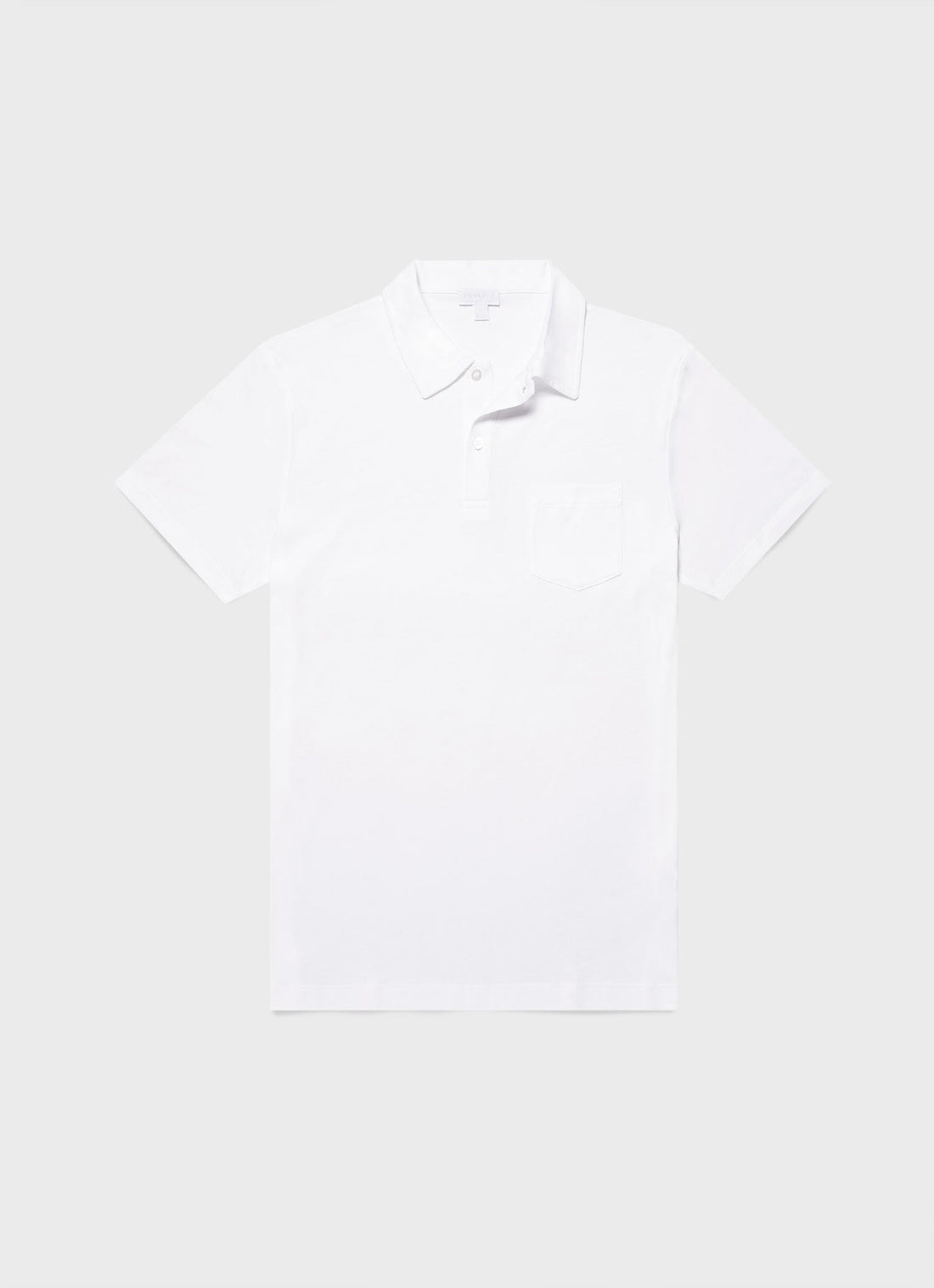 Men's Sea Island Cotton Jersey Polo Shirt in White