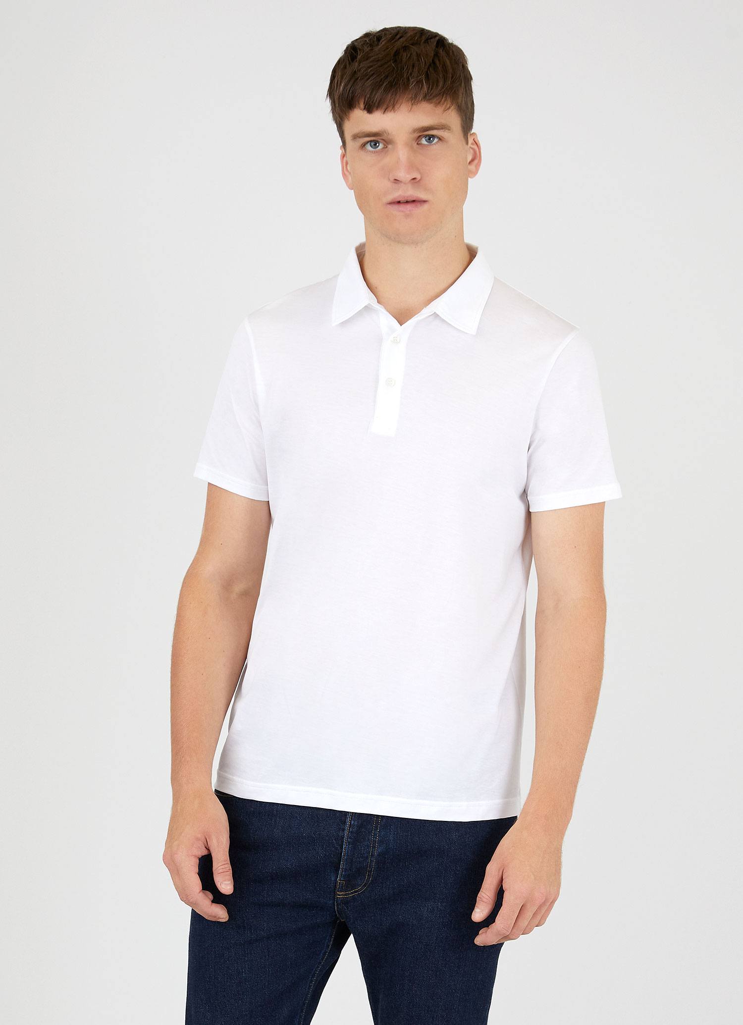 Men's Jersey Classic Polo Shirt in White