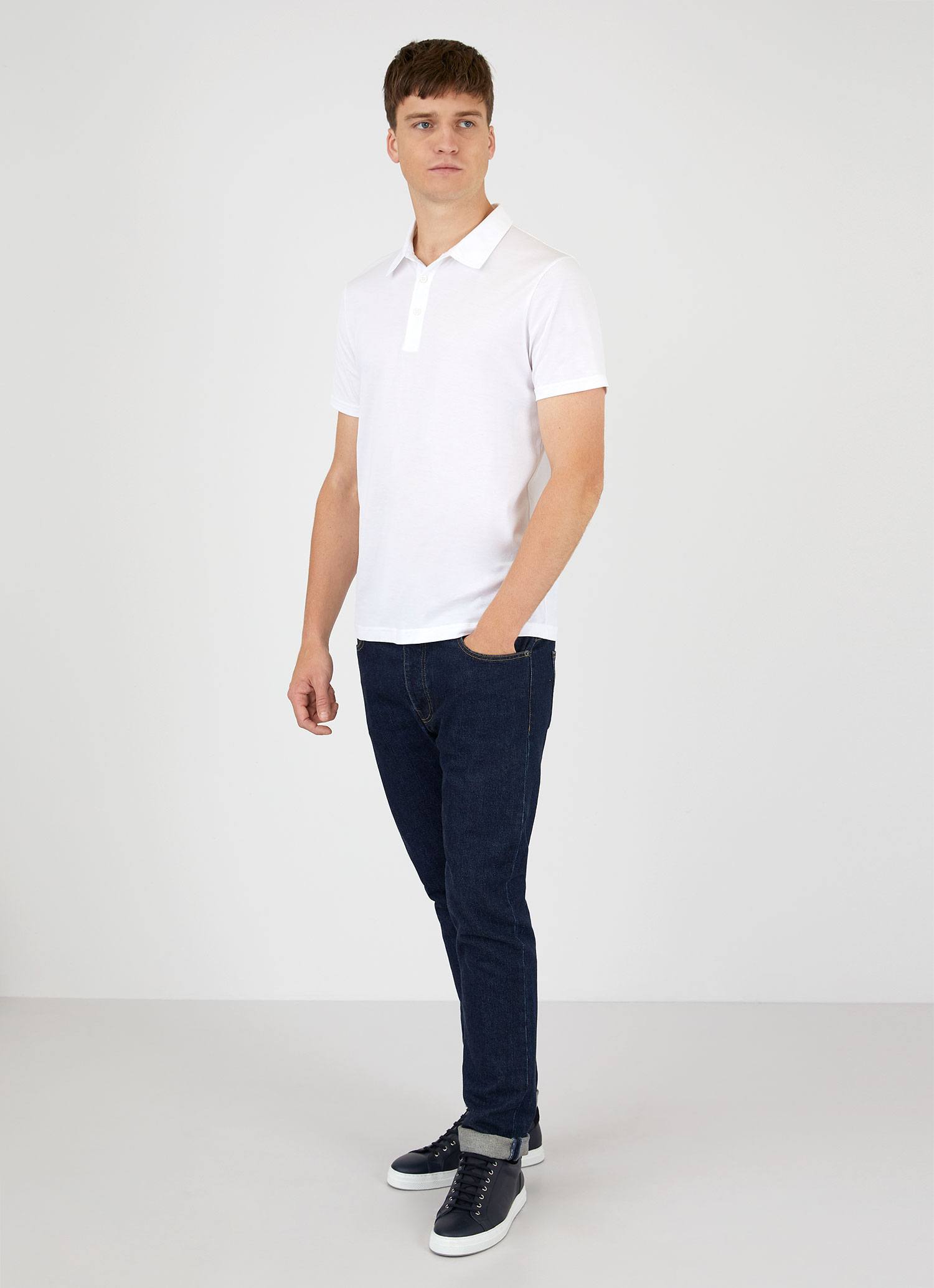 Men's Jersey Classic Polo Shirt in White