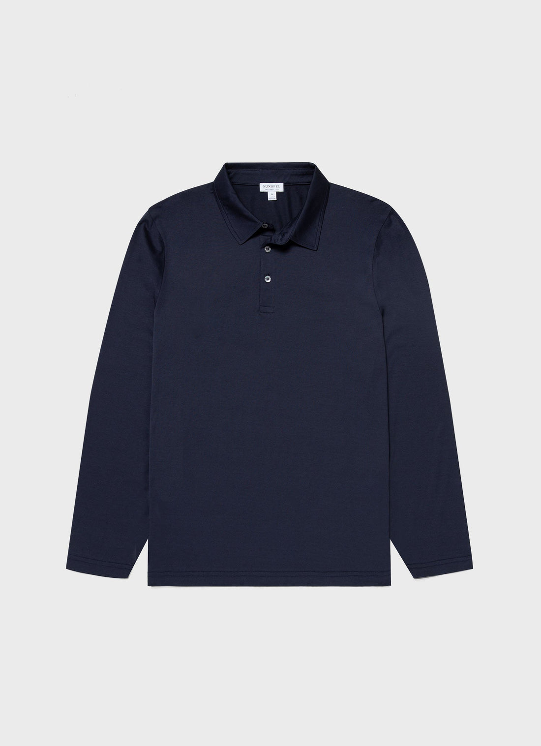 Men's Long Sleeve Classic Jersey Polo Shirt in Navy