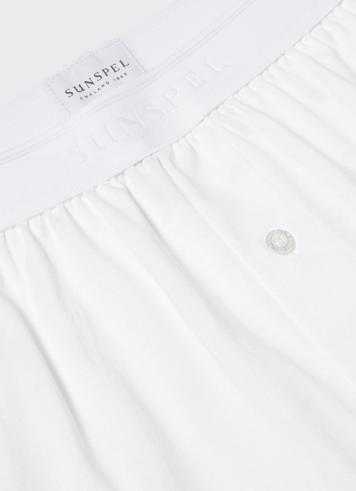Men's Superfine Cotton One-Button Boxer Short in White