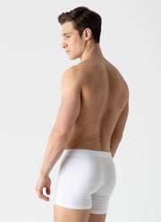 Men's Stretch Cotton Boxer Briefs in White