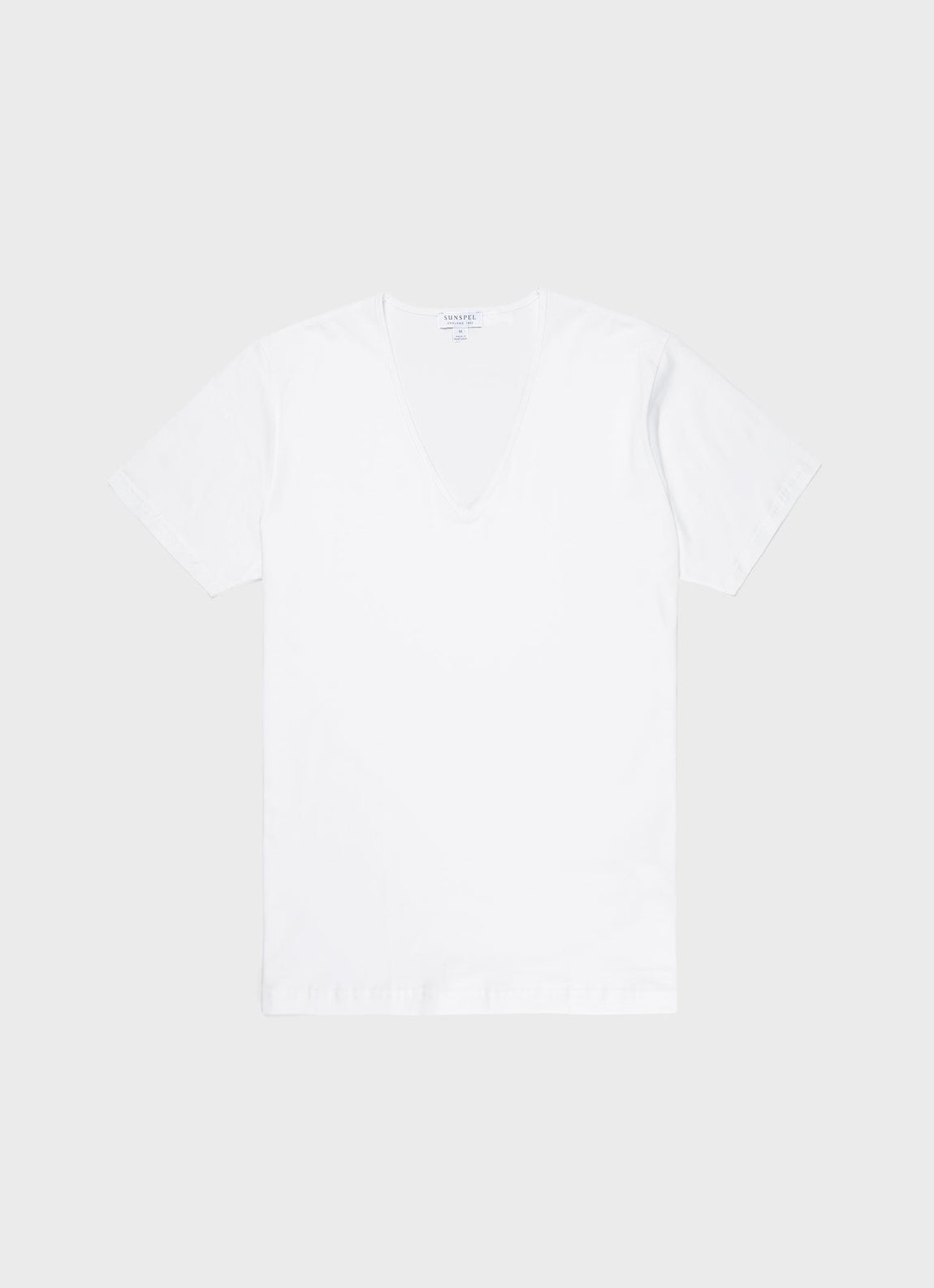 Men's Superfine Cotton V-neck Underwear T-shirt in White