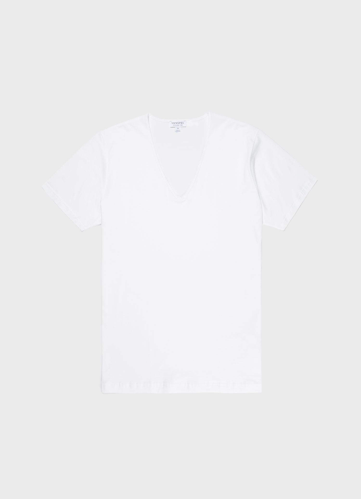 Men's Superfine Cotton V-neck Underwear T-shirt in White