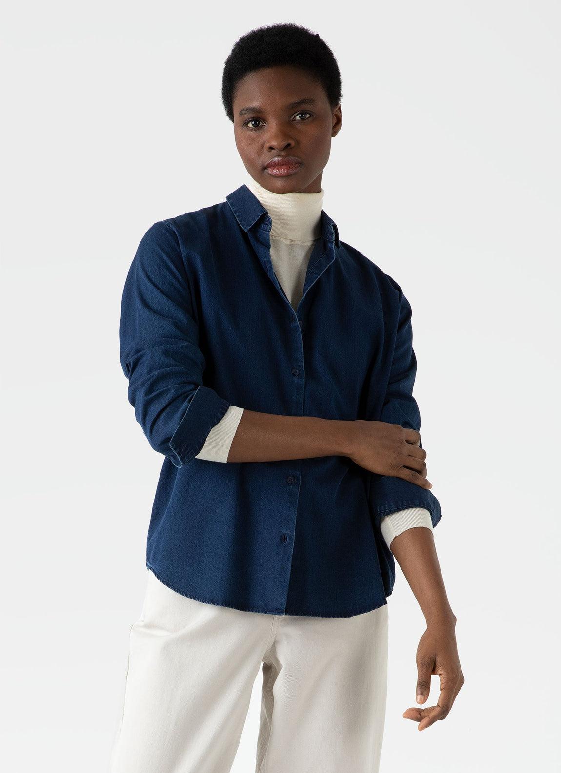 Women's Denim Shirt in Indigo