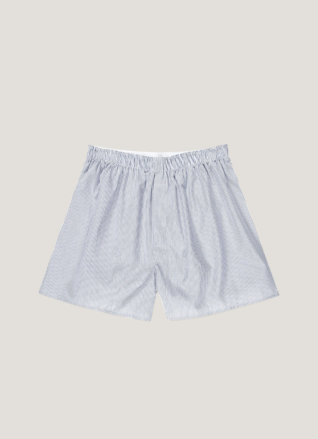 Men's Classic Boxer Short in White/Navy Pinstripe