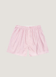 Men's Classic Boxer Shorts in White/Red/Navy Pinstripe