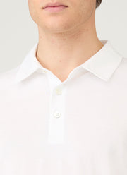 Men's Long Sleeve Classic Jersey Polo Shirt in White
