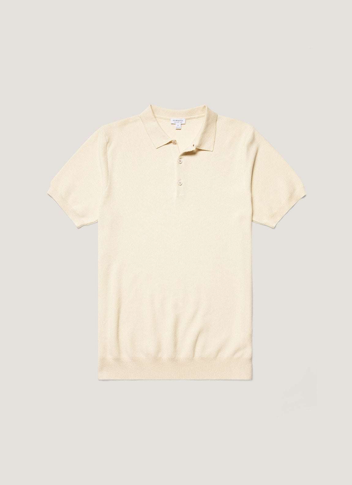 Men's Knit Polo Shirt in Ecru