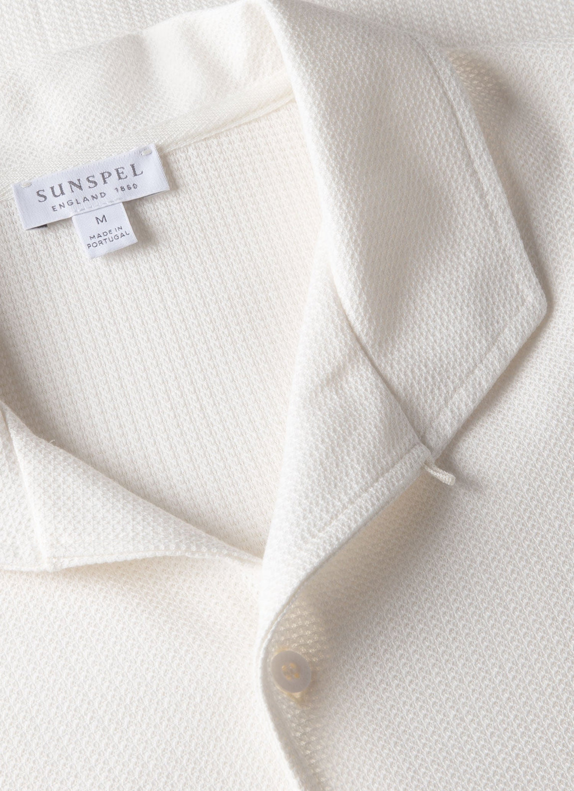 Men's Short Sleeve Textured Jersey Shirt in Ecru