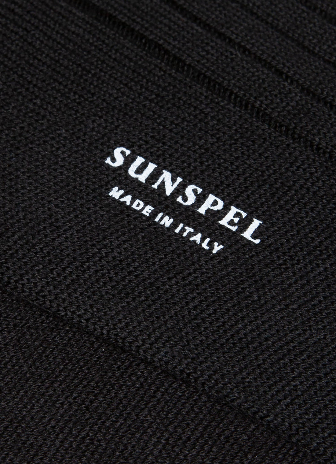 Merino Wool Rib Socks - Black