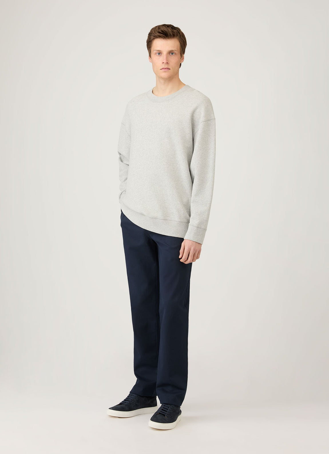 Men's Oversized Loopback Sweatshirt in Light Grey Melange