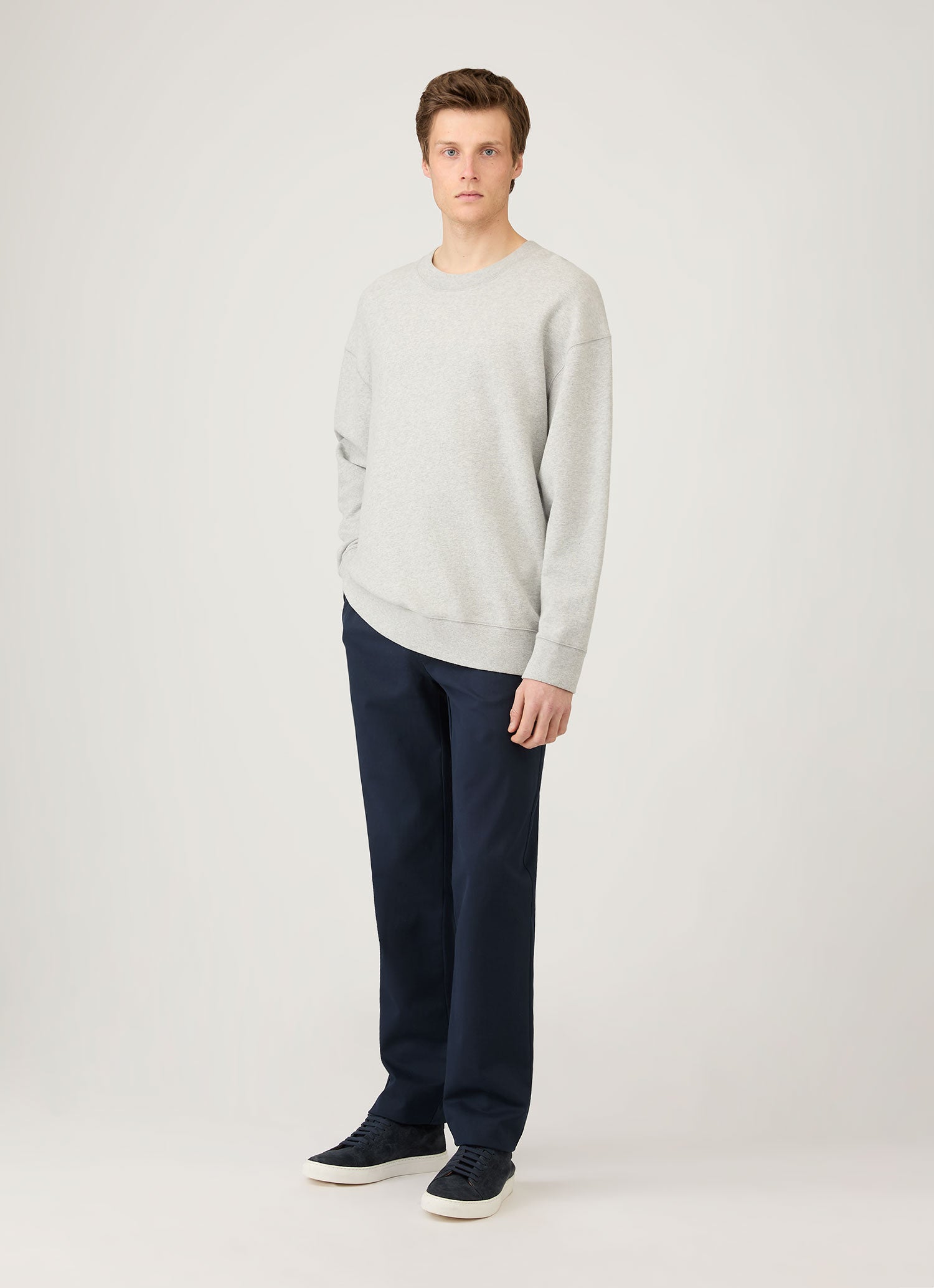 Men's Oversized Loopback Sweatshirt in Light Grey Melange