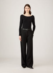 Women's Scoop Back Top in Black