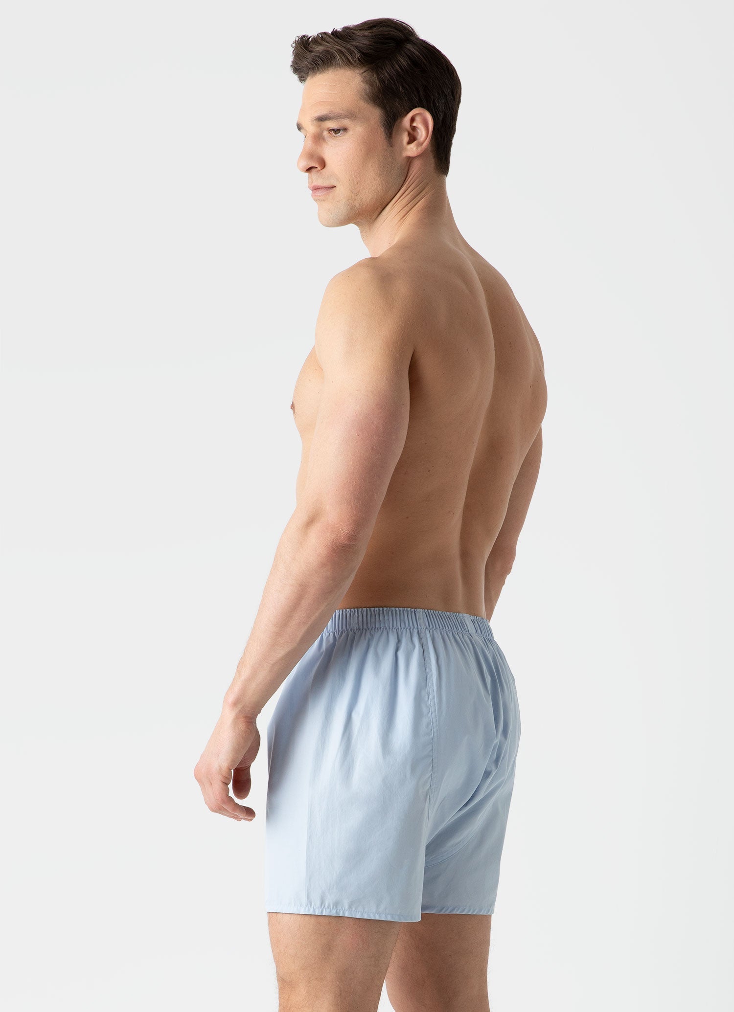 Men's Long Cut Classic Boxer Short in Plain Blue