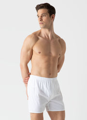 Men's Long Cut Classic Boxer Short in White