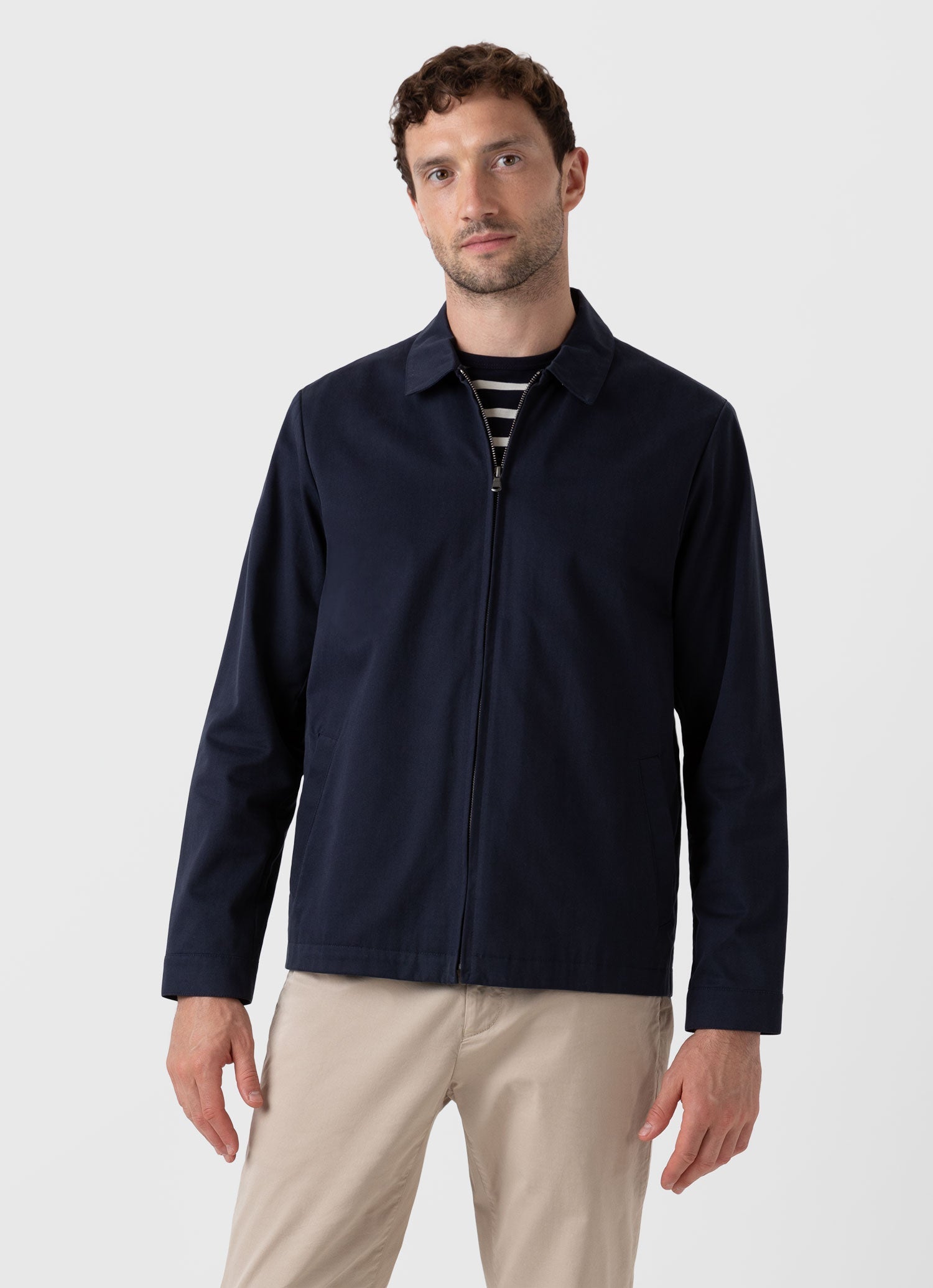 Cotton Harrington Jacket - Navy