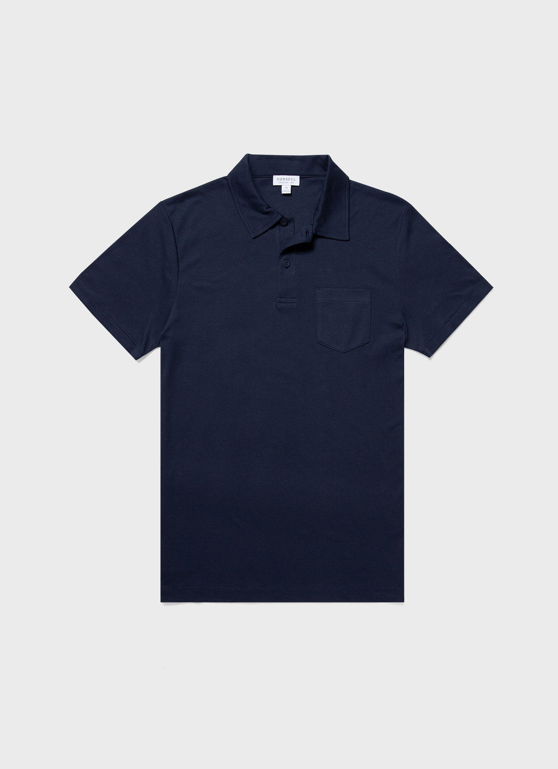 Men's Sea Island Cotton Jersey Polo Shirt in Navy
