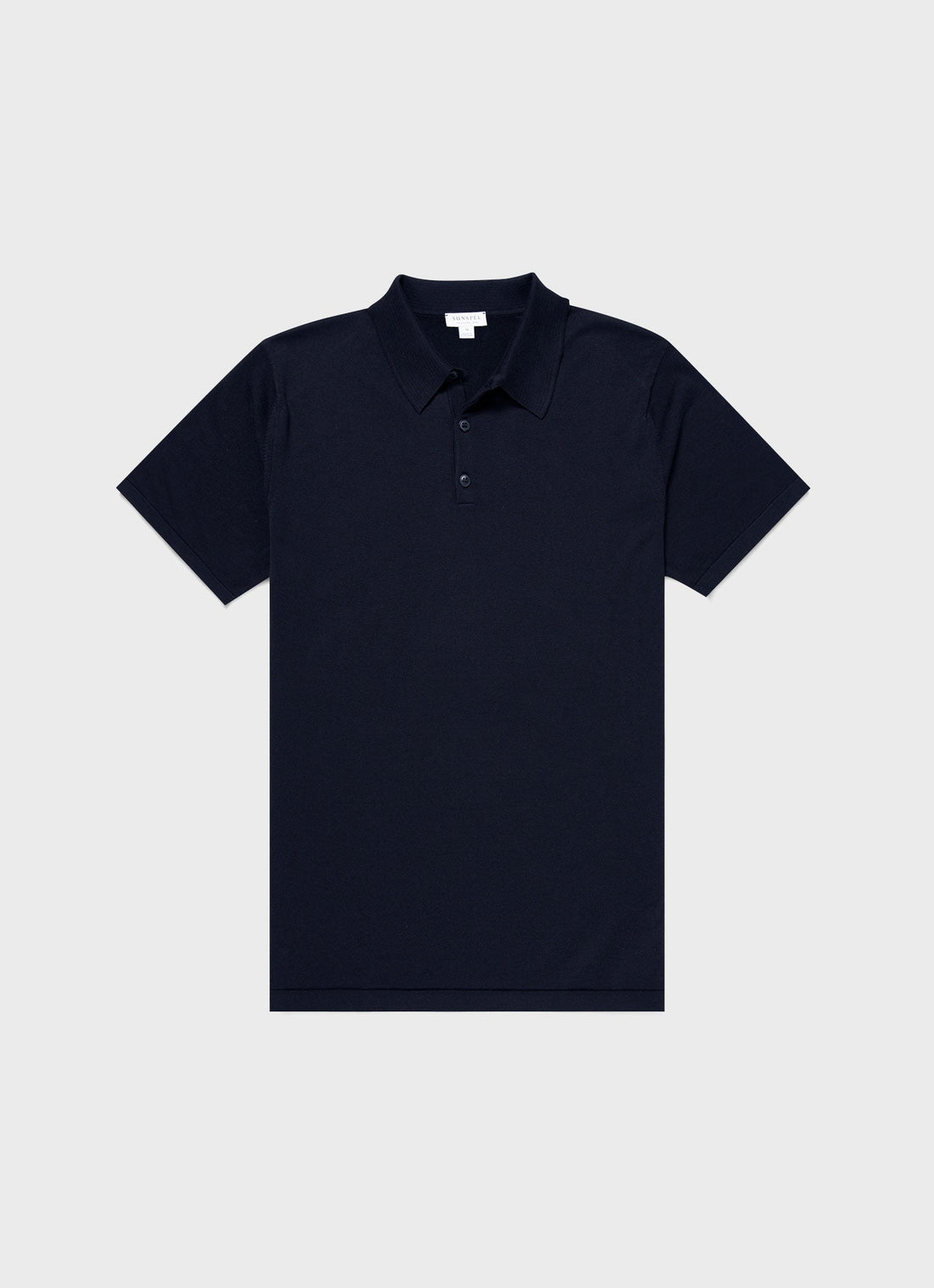 Men's Sea Island Cotton Knit Polo Shirt in Light Navy