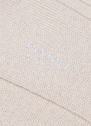 Men's Cashmere Ribbed Socks in Natural